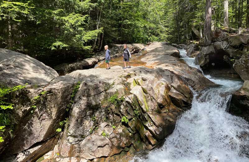 Basin falls in Franconia Notch State Park